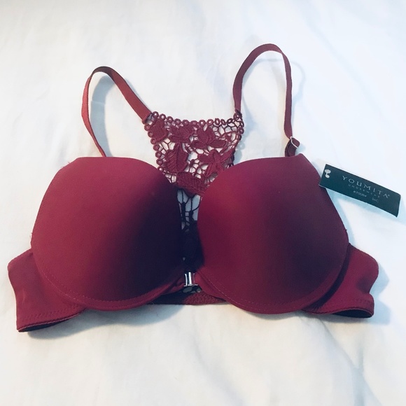 Youmita Bundle of 5 Floral Lace Racerback Plunge Bras - Picture 4 of 6